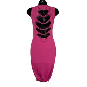 Moschino Cheap and Chic Magenta Pink Dress with Back Cutouts Bodycon Size 6